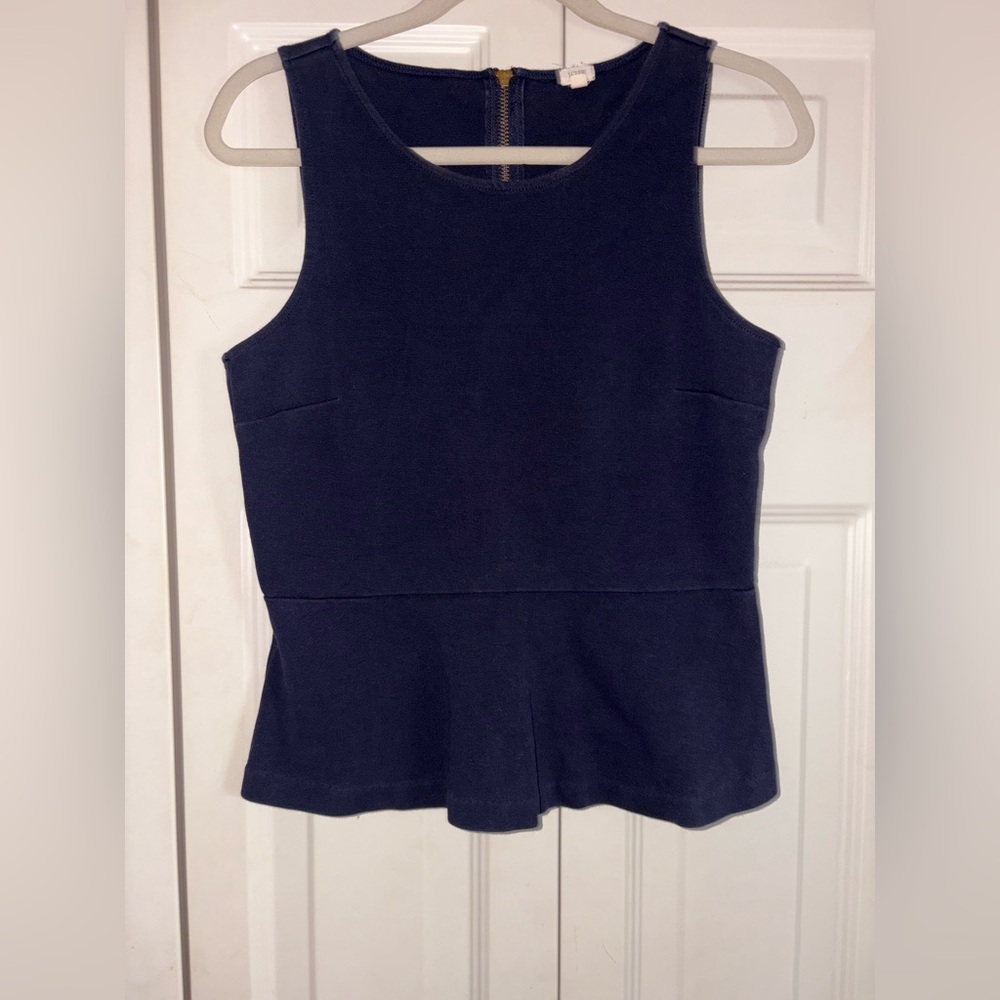 J. Crew Navy Peplum Top